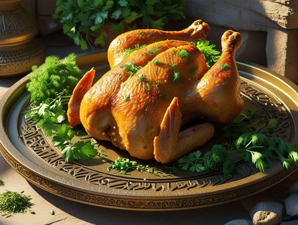 سبزی خشک مرغ شکم پر