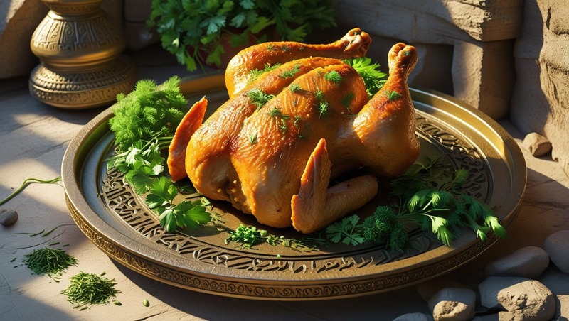 سبزی خشک مرغ شکم پر