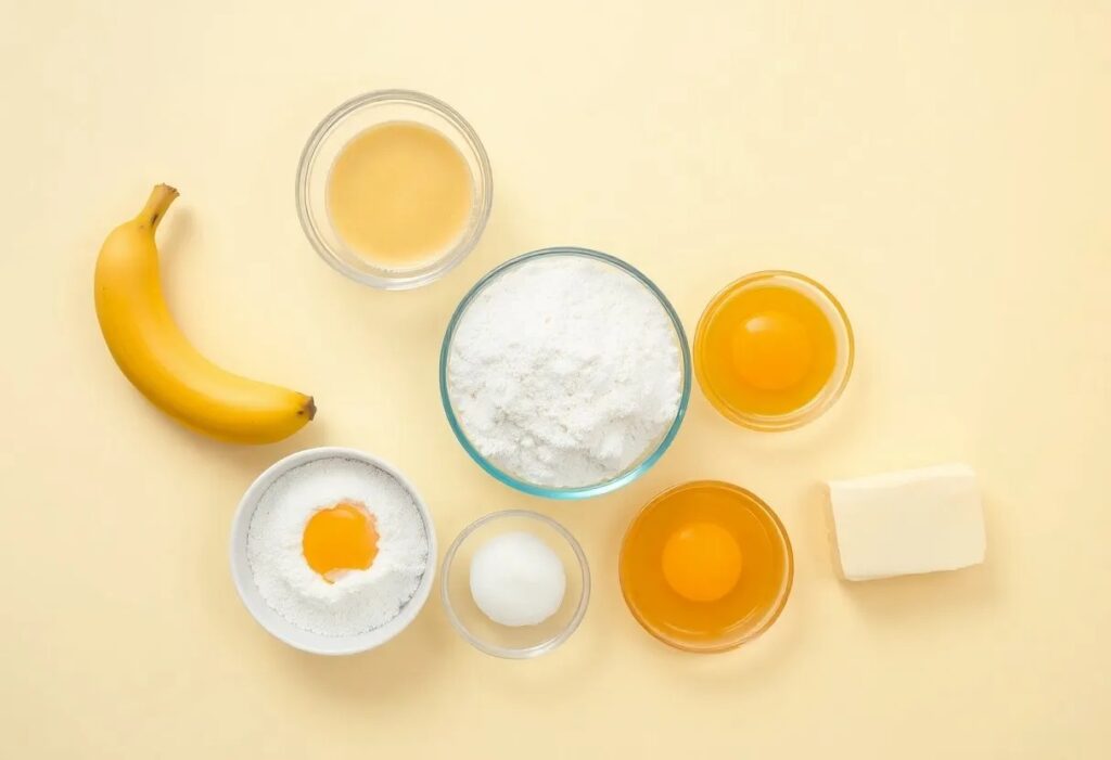 مواد لازم برای کیک با پودر موز