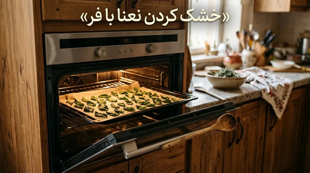 روش سوم: خشک کردن نعنا با فر