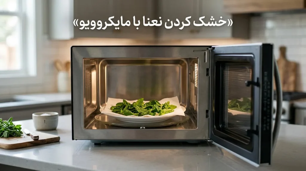 روش چهارم: خشک کردن نعنا با مایکروویو