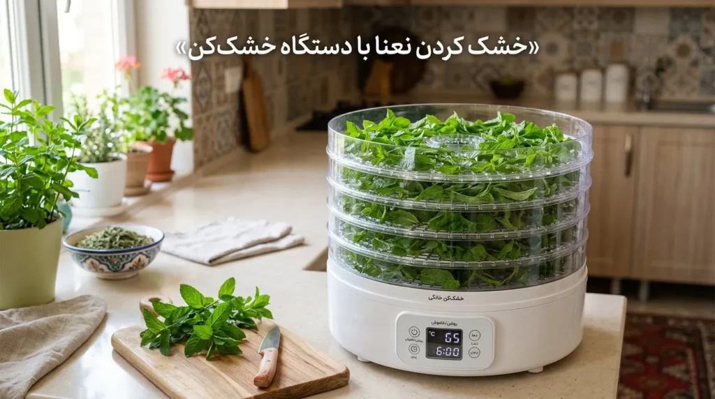 روش پنجم: خشک کردن نعنا با دستگاه خشک‌کن