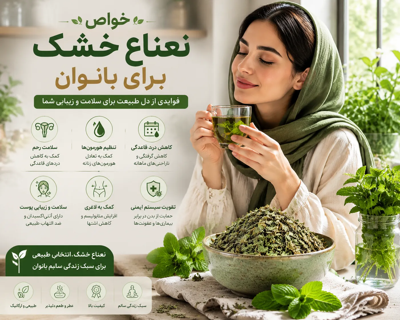 خواص نعناع خشک برای بانوان