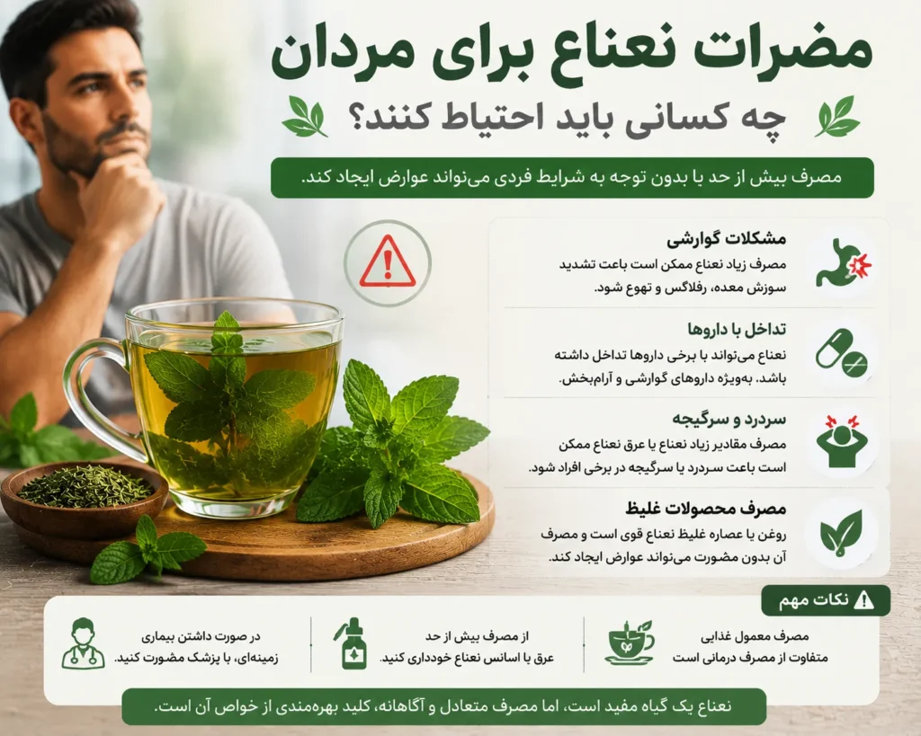 مضرات نعناع برای مردان؛ چه کسانی باید احتیاط کنند؟