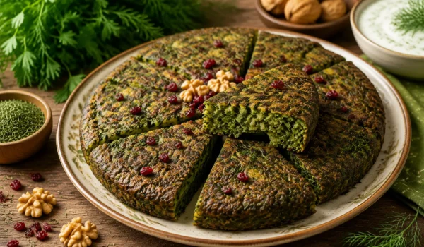 کوکو سبزی با شوید خشک