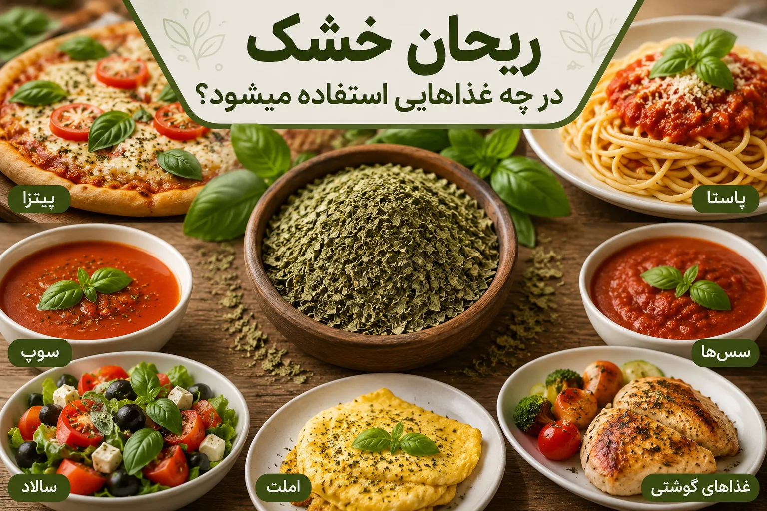 ریحان خشک شده در چه غذاهایی استفاده میشود؟