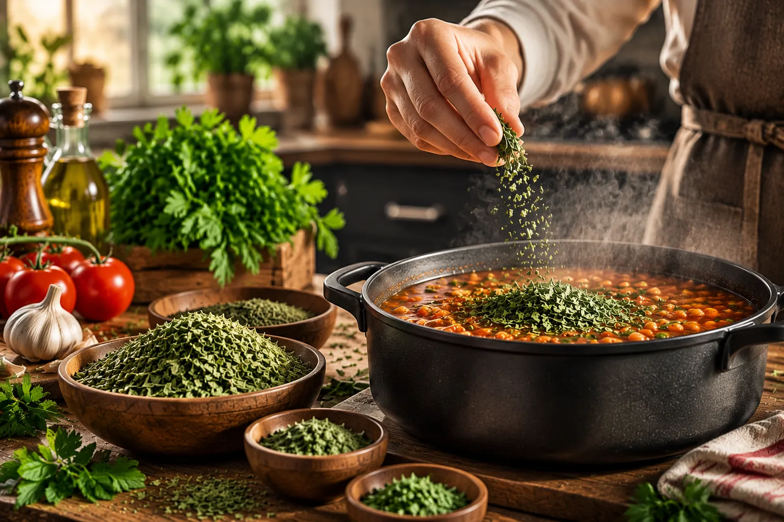 نحوه مصرف سبزیجات خشک در غذاها